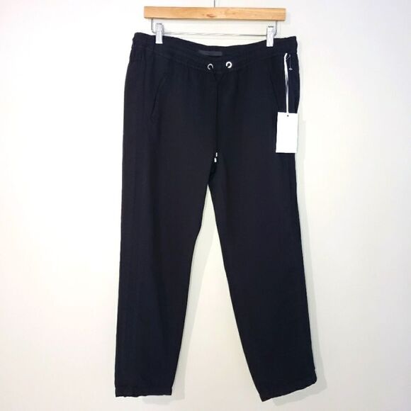 Mac Easy Chino NWT Black Cotton Linen Elastic Waist High-rise Pants - Picture 1 of 15